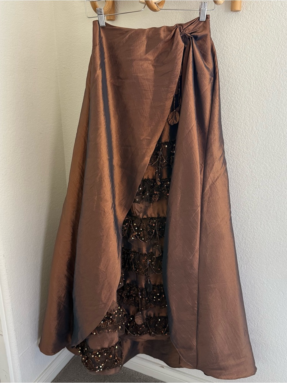 PUTROS COUTURE rare formal 90s maxi skirt sequins beaded renfair whimsigoth
